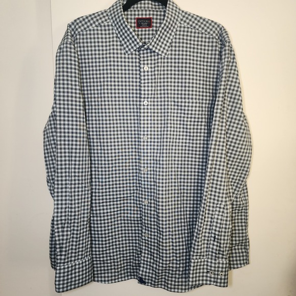 UNTUCKit Other - UNTUCKit Button Down Mens XXL Navy White Gingham Excellent Wrinkle Free Mclaren